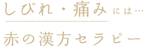 しびれ・痛みには…赤の漢方セラピー